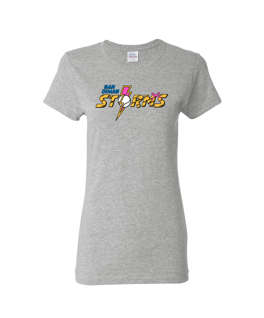 Adult Womens San Dimas Storms T-shirt // Grey